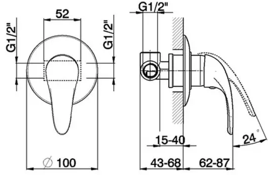 Huber Norma Chrome (NM.000300.21) Габаритные размеры