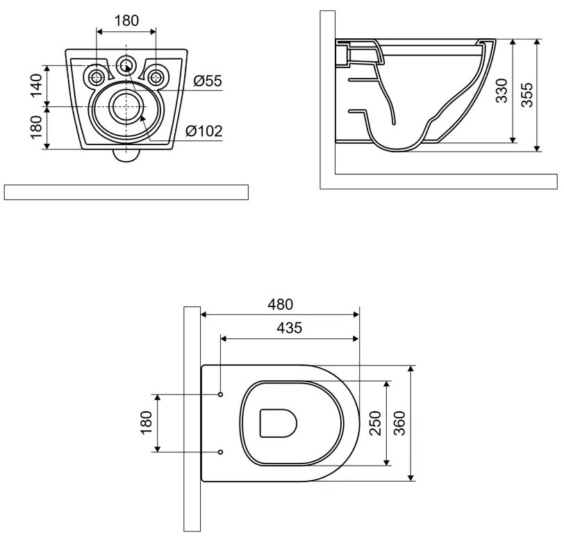 Excellent Luqa Cappucino 48x36 см Soft Close (CEAC.6403.K.6405.480.CAM) Габаритні розміри