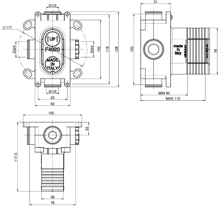 Fima Carlo Frattini (F4020) Габаритні розміри