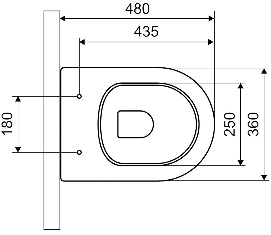 Excellent Luqa 48x36 см Soft Close, белый (CEAC.6403.K.6405.480.WH) Габаритные размеры