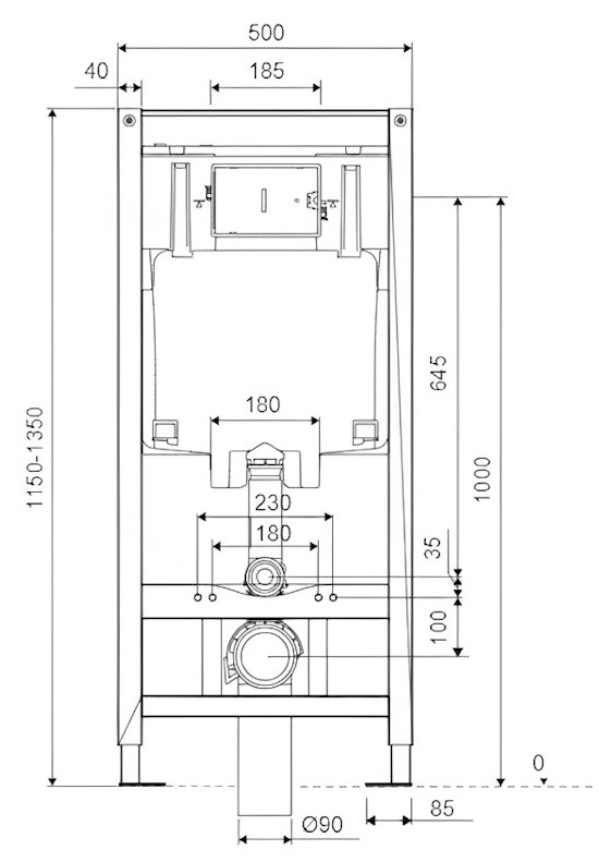 Excellent Shiro (INEX.SH2.1110.500) Габаритные размеры