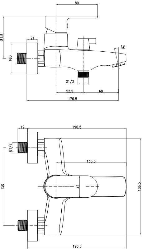 Perla Elis PSH504-C Габаритные размеры