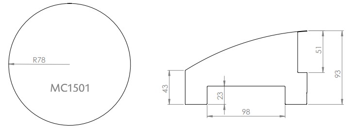 Prana MC1501 Color Габаритні розміри