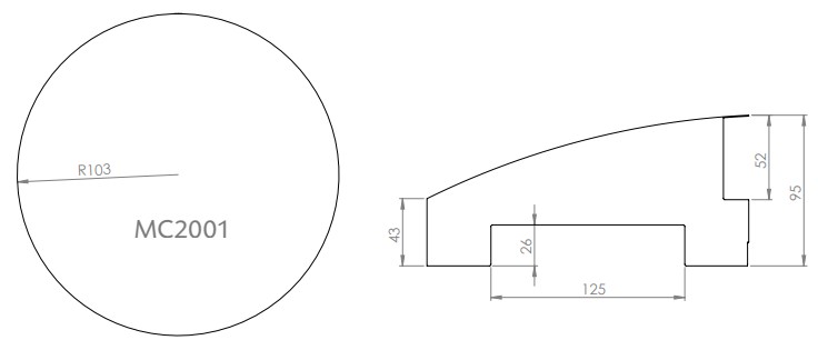 Prana MC2001 Color Габаритні розміри