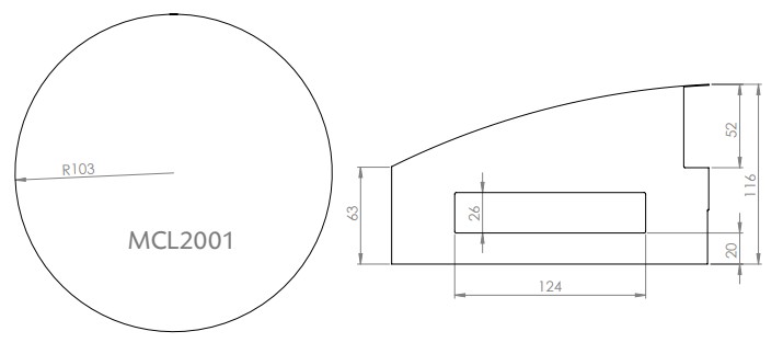 Prana MCL2001 Color Габаритні розміри