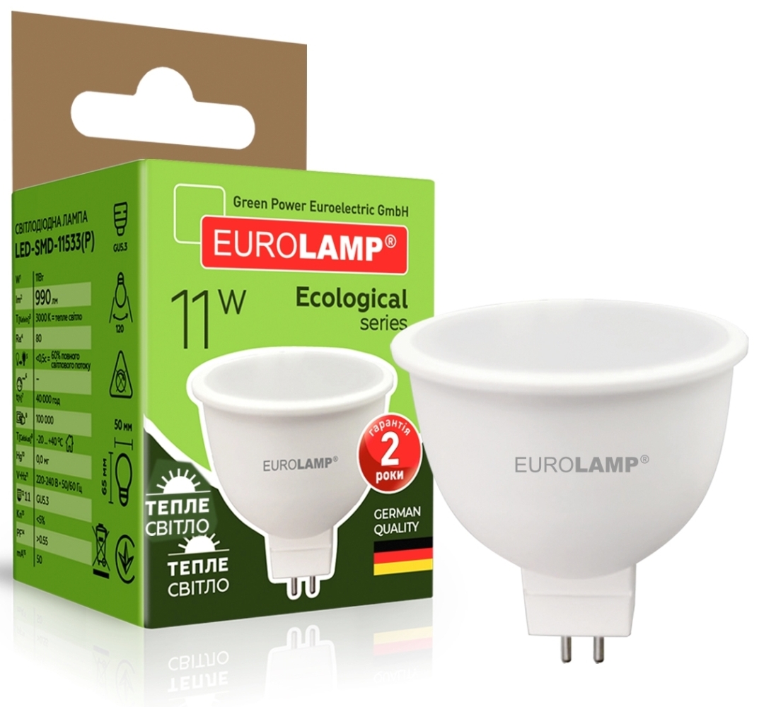 LED EUROLAMP LED SMD MR16 11W GU5.3 3000K (LED-SMD-11533(P))
