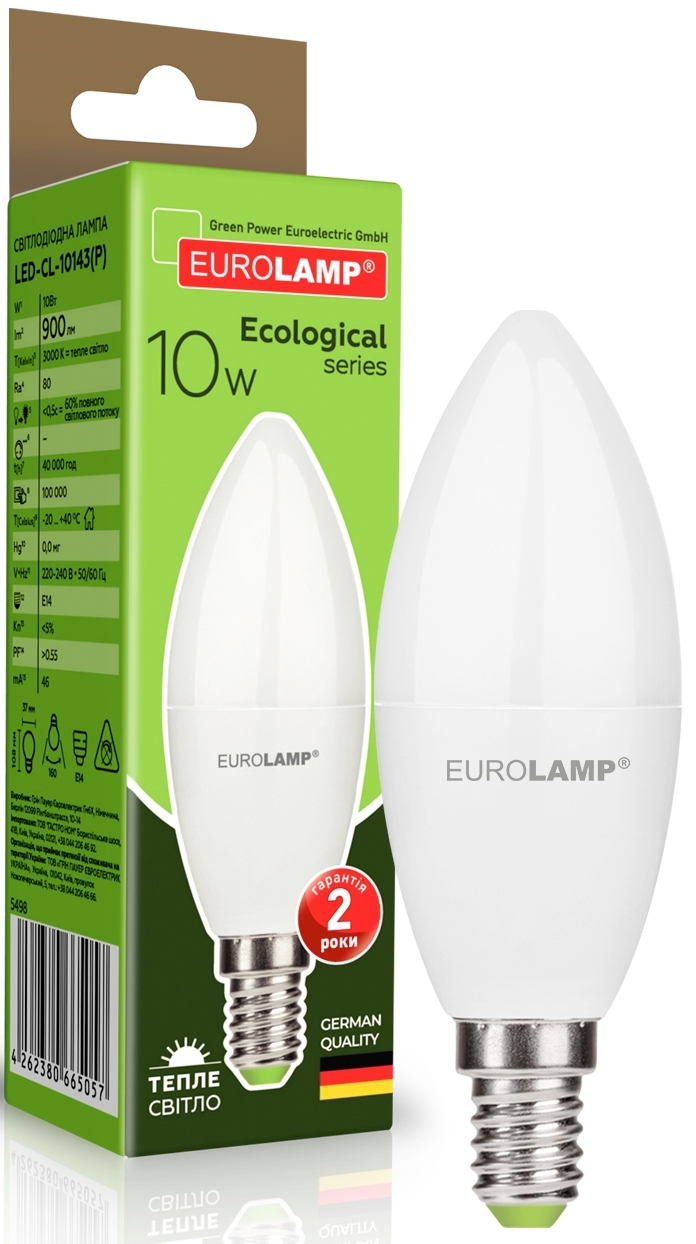 Eurolamp LED ECO серія "P" CL 10W 900 lm E14 3000K