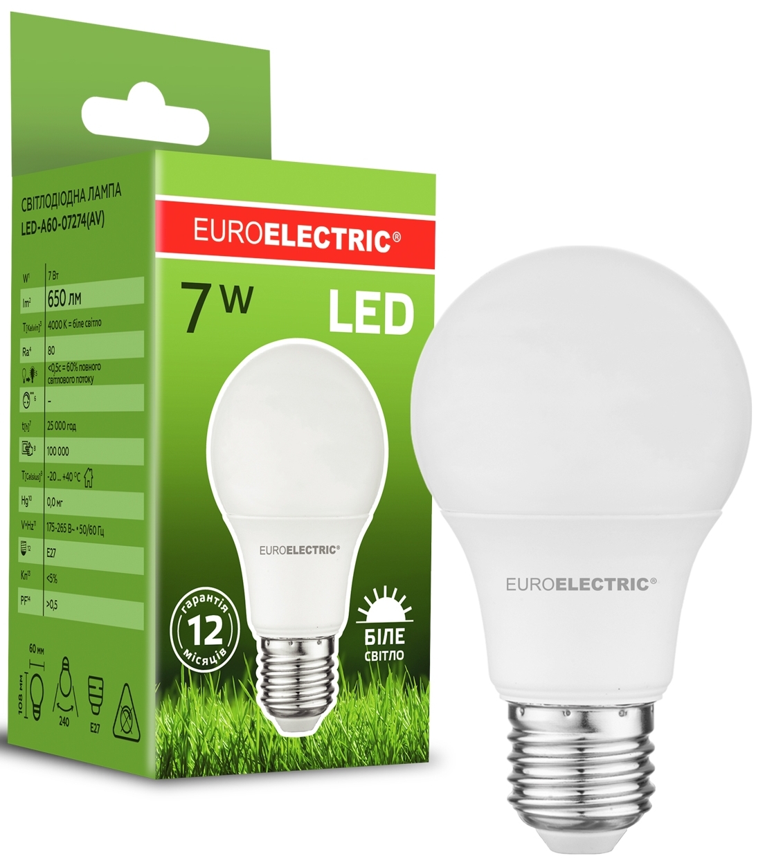 Euroelectric LED A60 7W 650 Lm E27 4000K