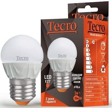 Tecro 5W E27 4000K (PRO-G45-5W-4K-E27)