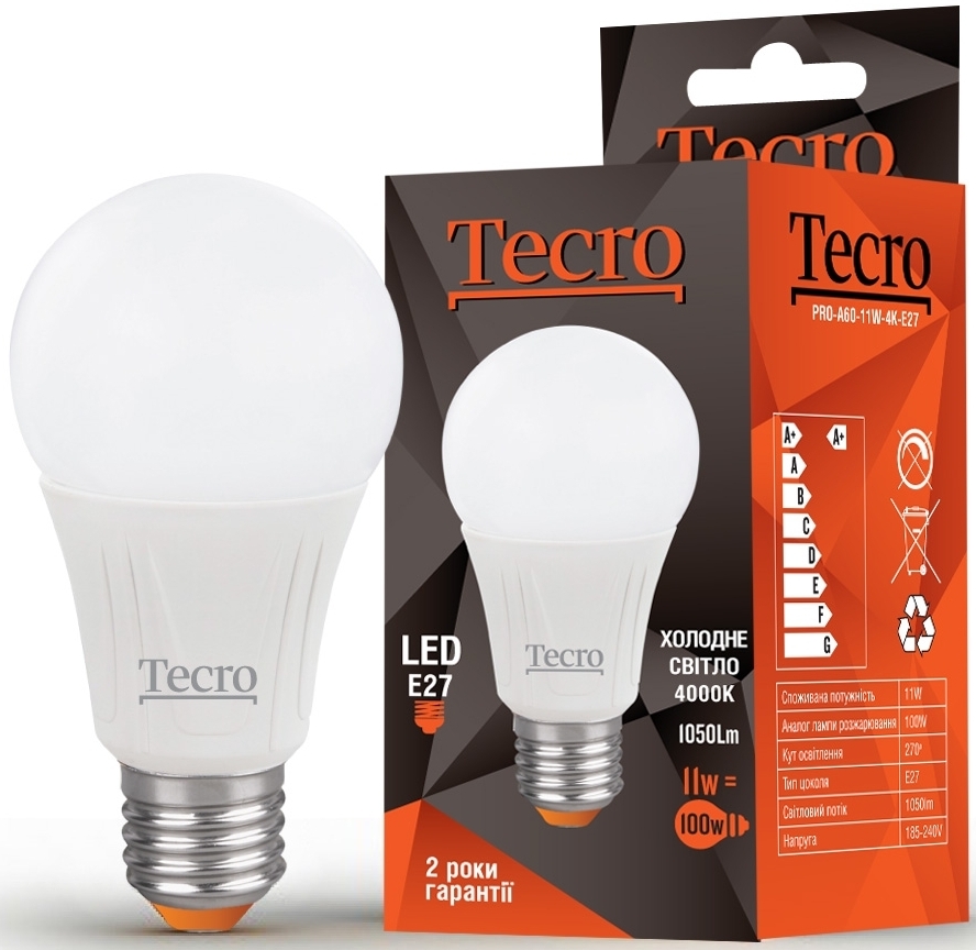 Tecro 11W E27 4000K (PRO-A60-11W-4K-E27)