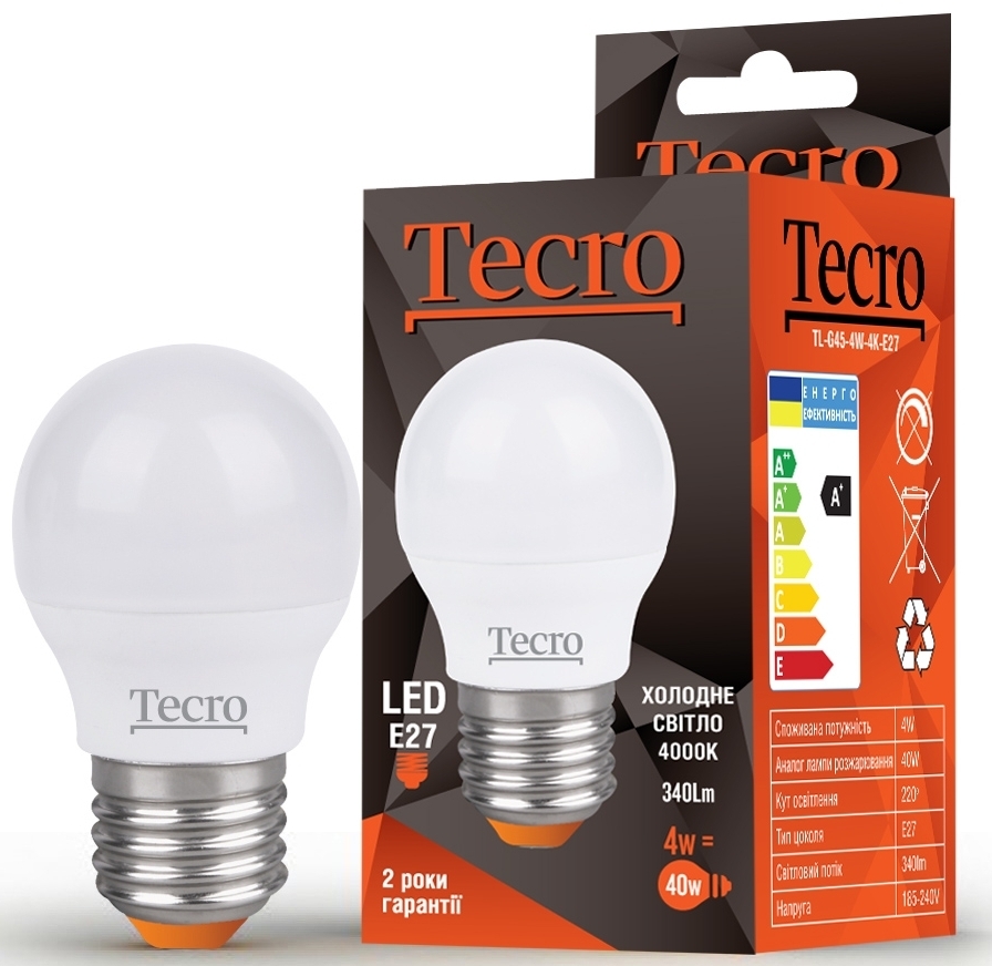 Tecro 4W E27 4000K (TL-G45-4W-4K-E27)