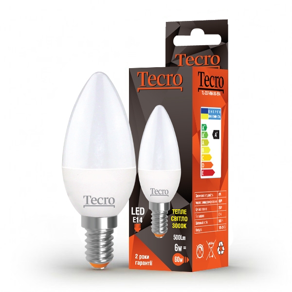 Tecro 6W E14 3000K (TL-C37-6W-3K-E14)