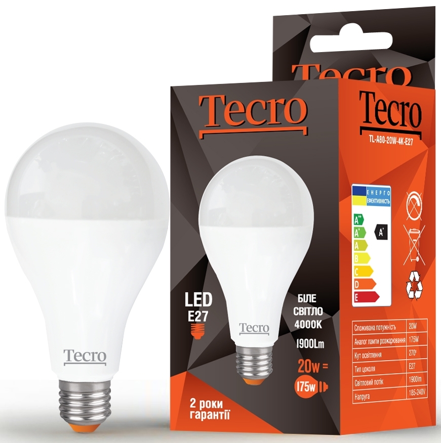 Tecro 20W E27 4000K (TL-A80-20W-4K-E27)