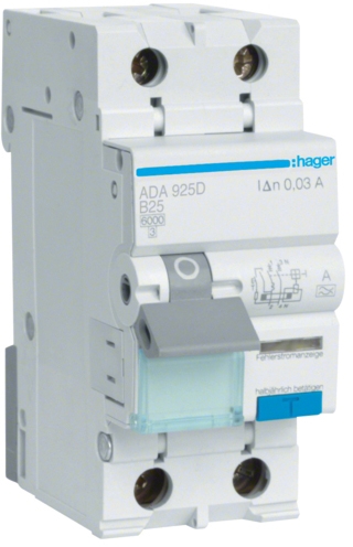 Hager 1P+N 6kA B-32A 30mA A (ADA932D)