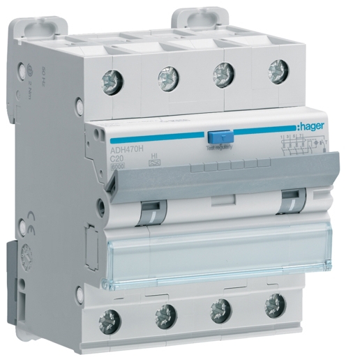 Hager 4P 6kA C-25A 30mA A (ADM475C)