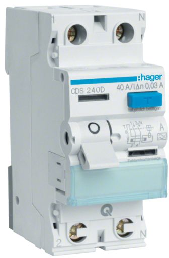 Дифференциальное реле Hager QC 2P 40A 30mA A (CDS240D)