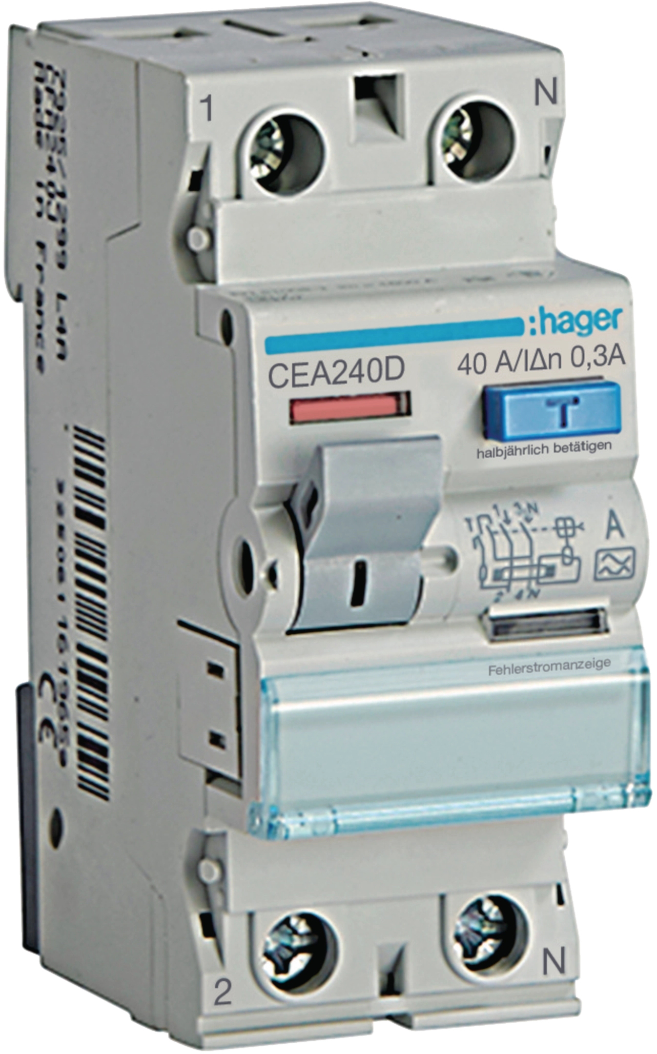 Дифференциальное реле Hager 2P 6kA 40A 100mA A (CEA240D)