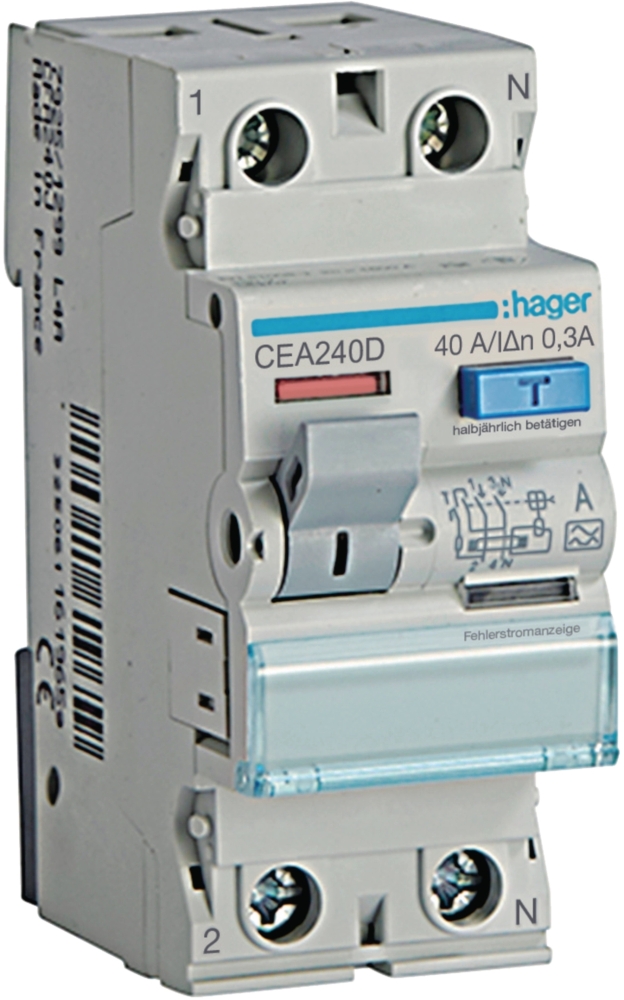 Hager 2P 6kA 40A 100mA A (CEA240D)