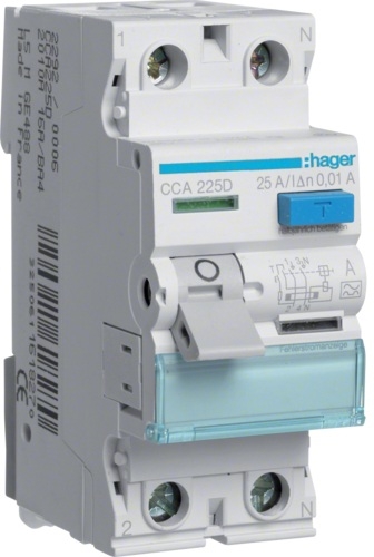 Hager 2P 6kA 25A 10mA A (CCA225D)