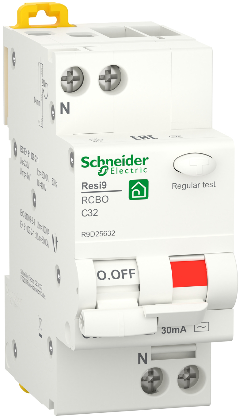 Schneider Electric RESI9 6kA 1P+N 32A C 30mA АC (R9D25632)