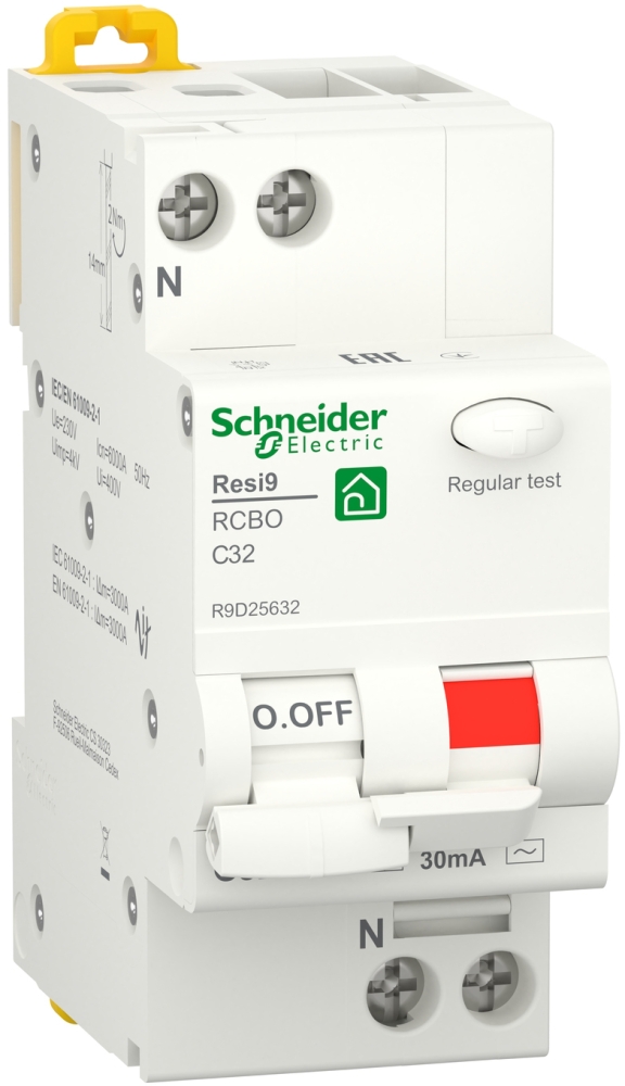 Schneider Electric RESI9 6kA 1P+N 32A C 30mA AC (R9D25632)