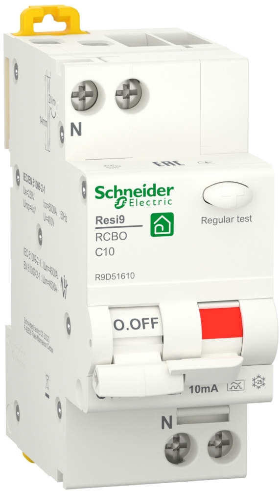 Schneider Electric RESI9 6kA 1P+N 10A C 10mA А (R9D51610)