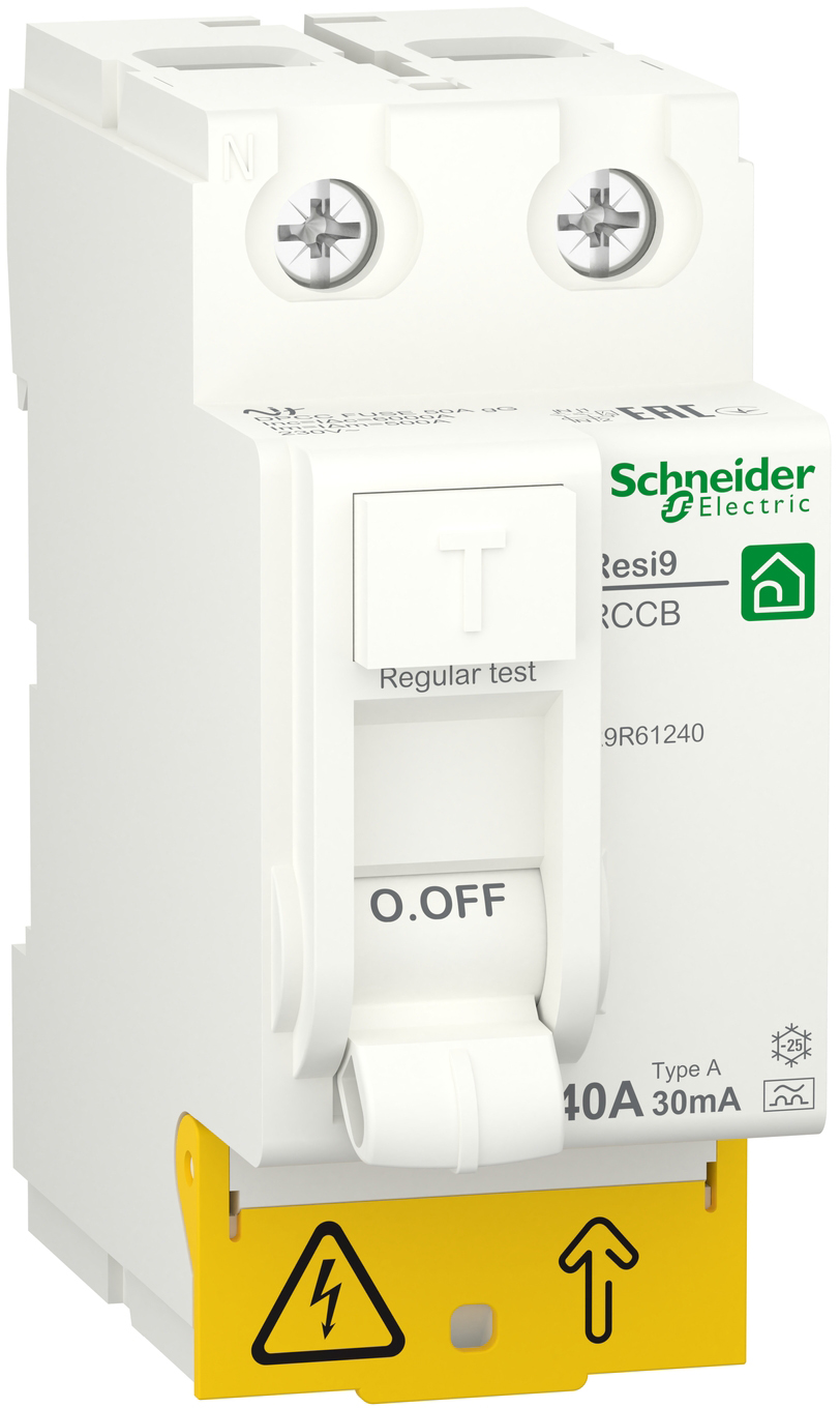 Дифференциальный автоматический выключатель Schneider Electric RESI9 2P 40A 30mA А (R9R61240)