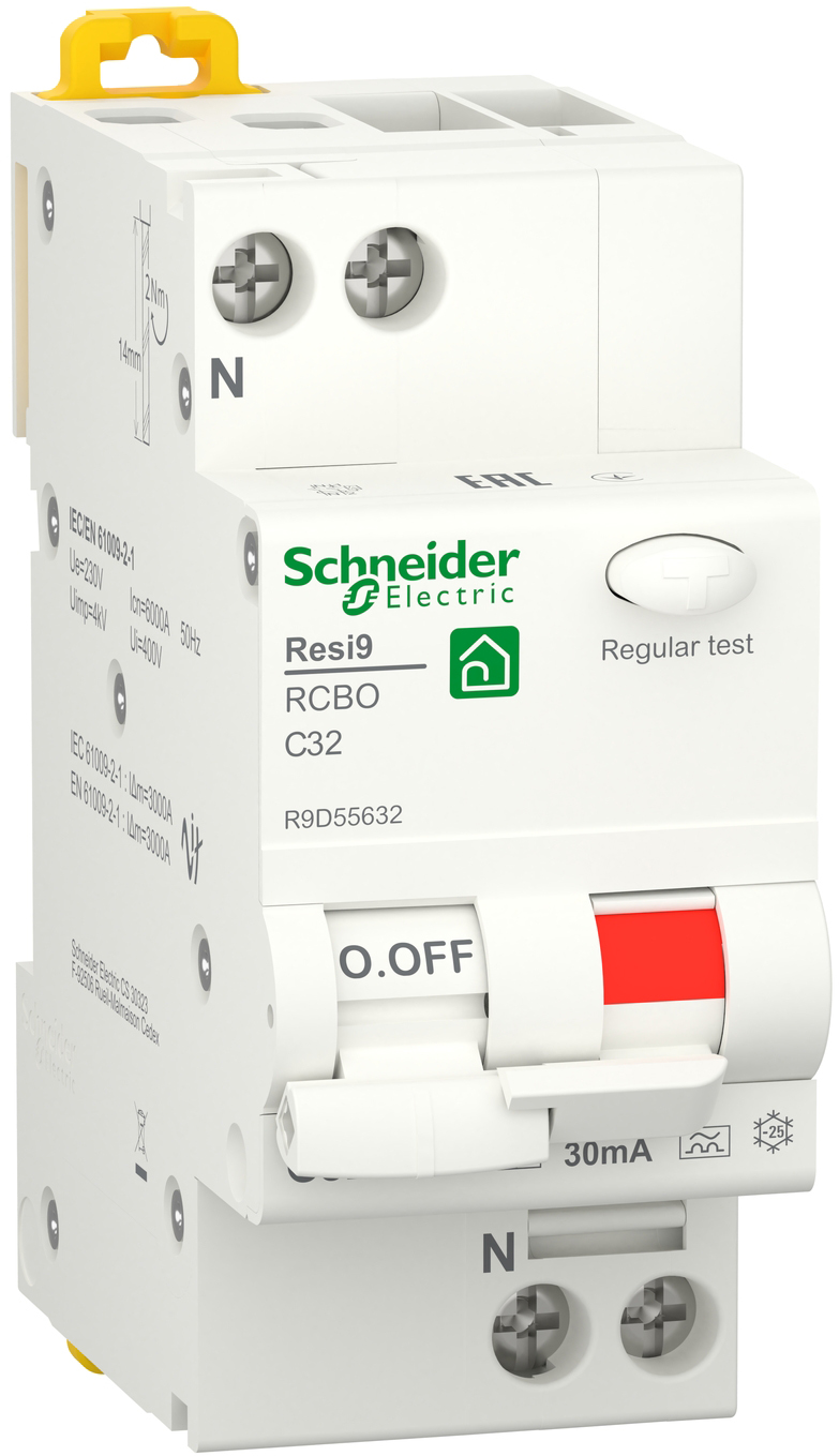 Schneider Electric RESI9 6kA 1P+N 32A C 30mA А (R9D55632)