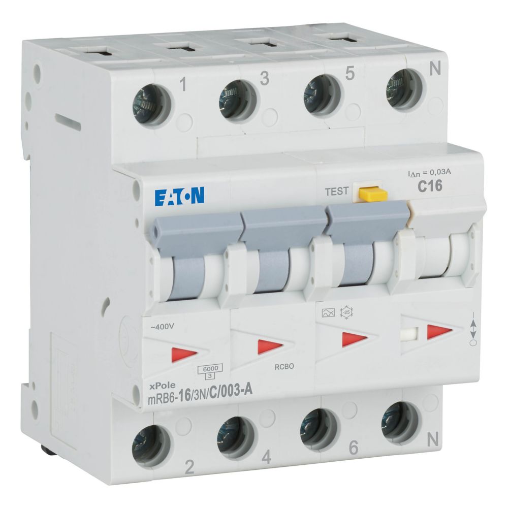 в продаже Дифференциальный автоматический выключатель Eaton mRB6-16/3N/C/003-A (120660) - фото 3