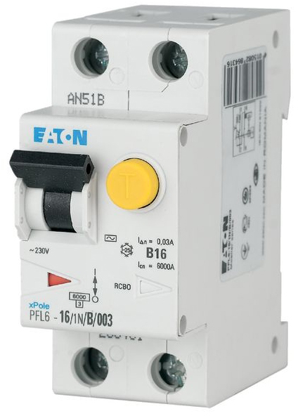 Дифференциальный автоматический выключатель Eaton PFL6-40/1N/C/003 (286471)