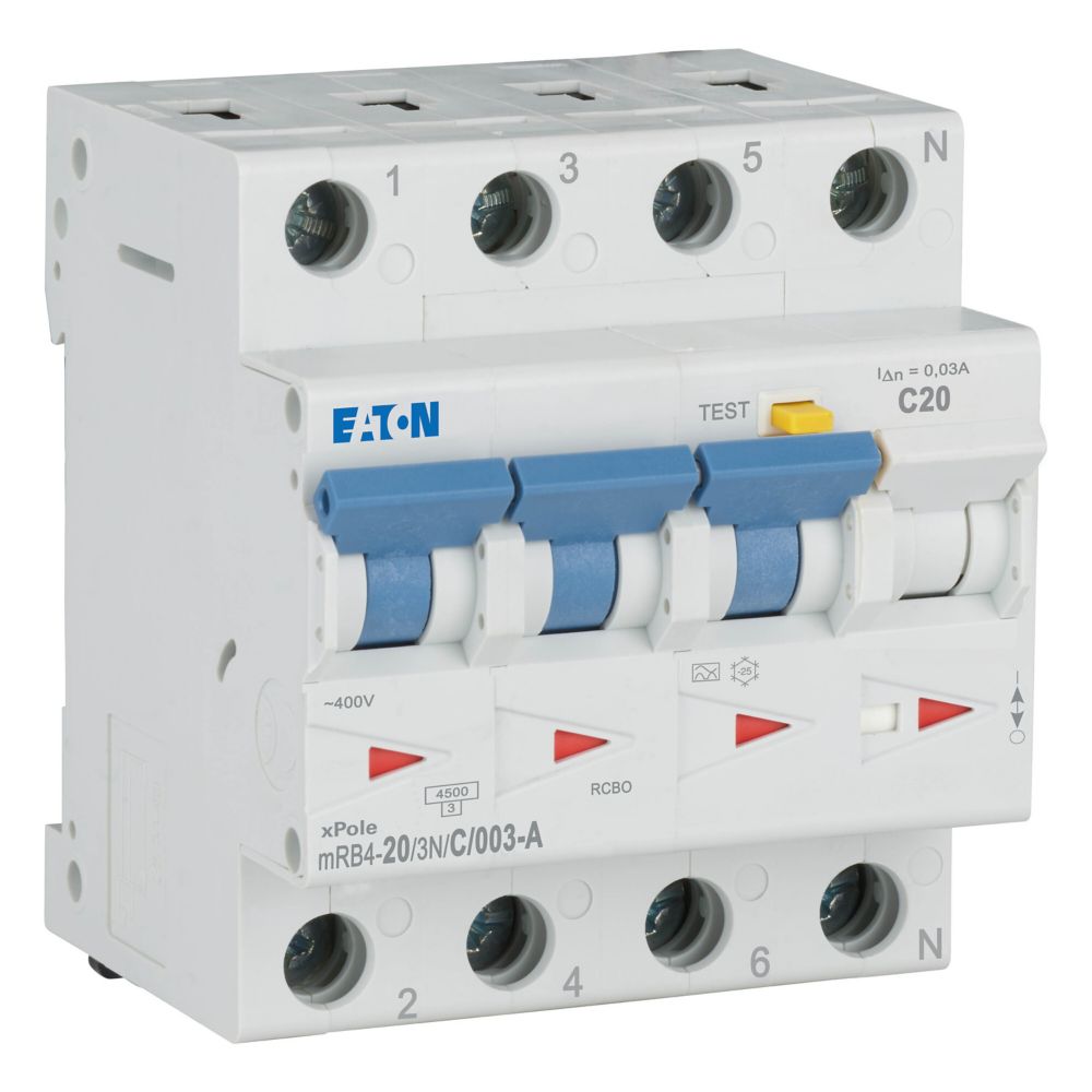 в продаже Дифференциальный автоматический выключатель Eaton mRB4-20/3N/C/003-A (120677) - фото 3