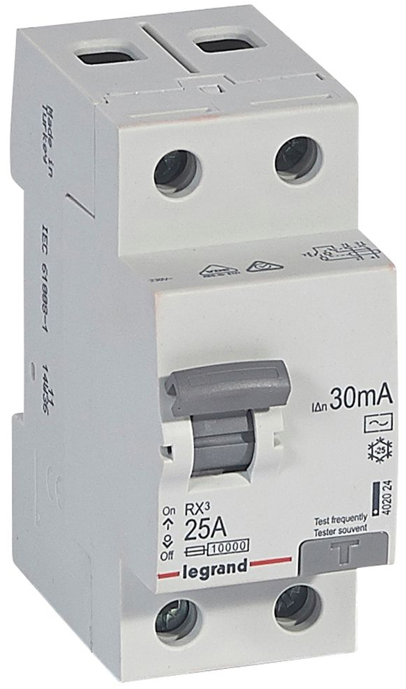 Дифференциальное реле Legrand RX3 2P 25А 30mA AC (402024)