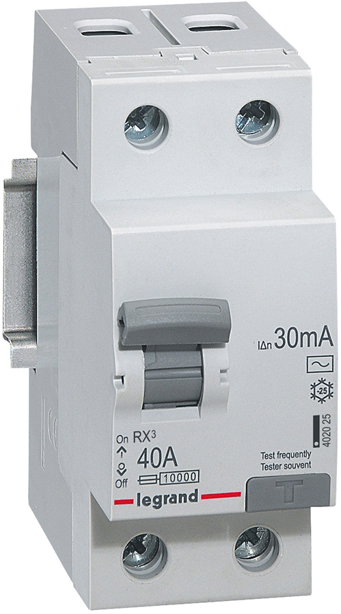 Дифференциальное реле Legrand RX3 2P 40А 30mA AC (402025)
