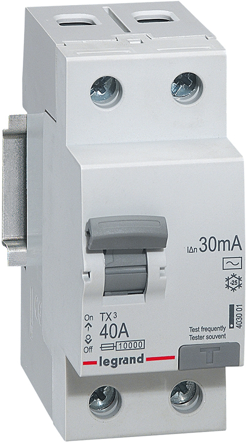 Дифференциальное реле Legrand TX3 2P 40А 30mA AC (403001)