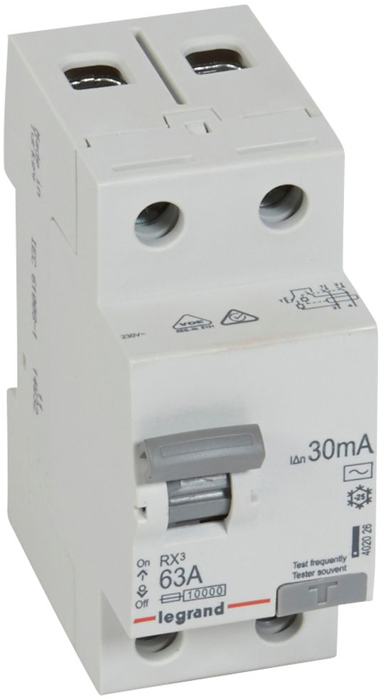 Дифференциальное реле Legrand RX3 2P 63А 30mA AC (402026)