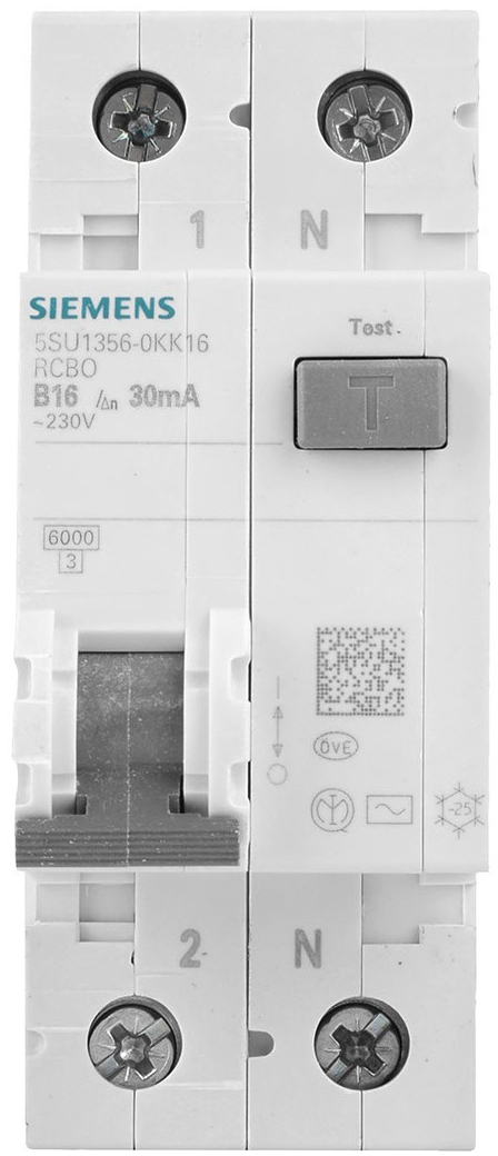 Відгуки диференціальний автоматичний вимикач Siemens RCBO 6kA 1P+N 16A B 30mA АС (5SU1356-0KK16) в Україні