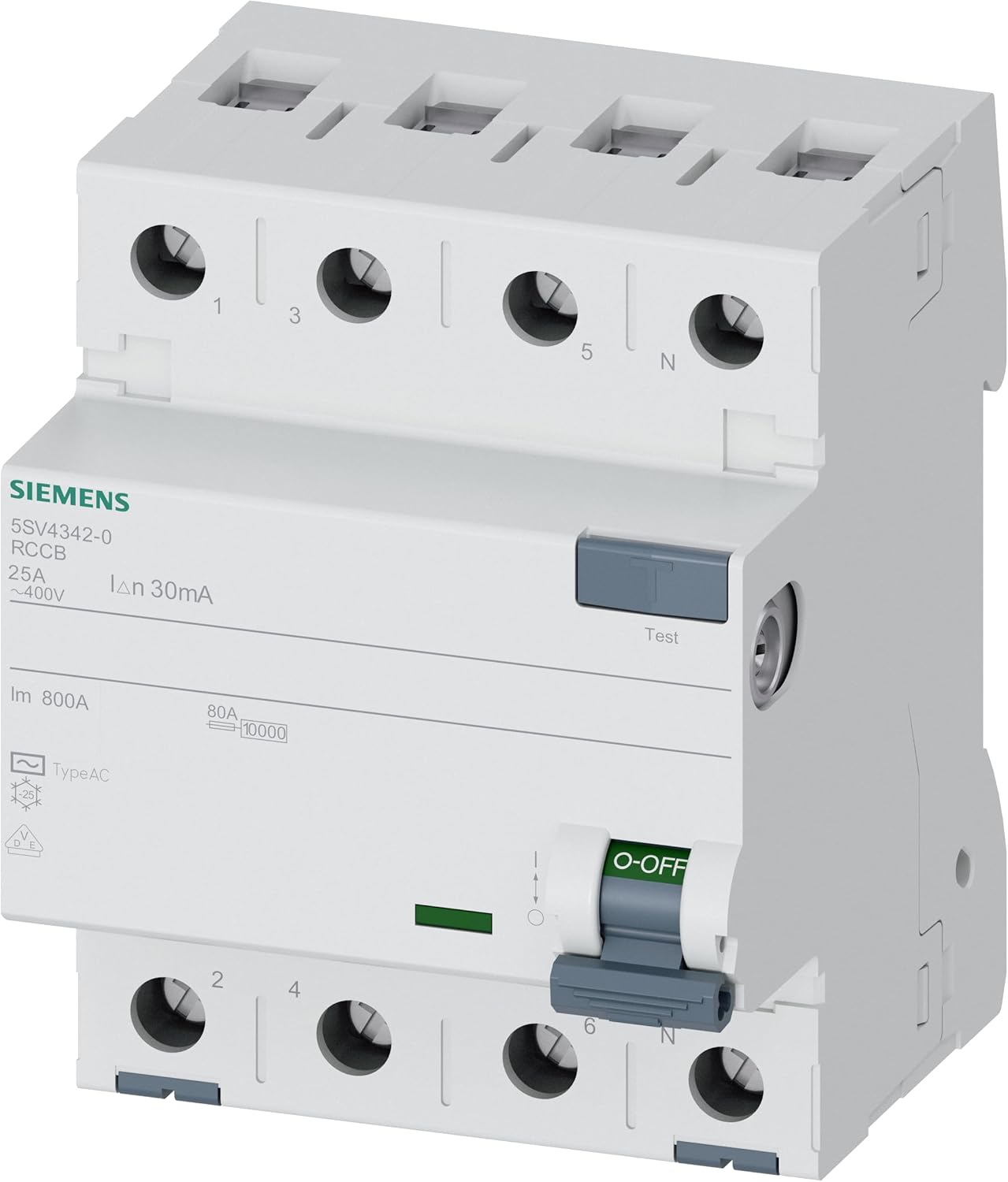 Купити диференціальне реле Siemens 4P 25А 30mA АС (5SV4342-0) в Києві