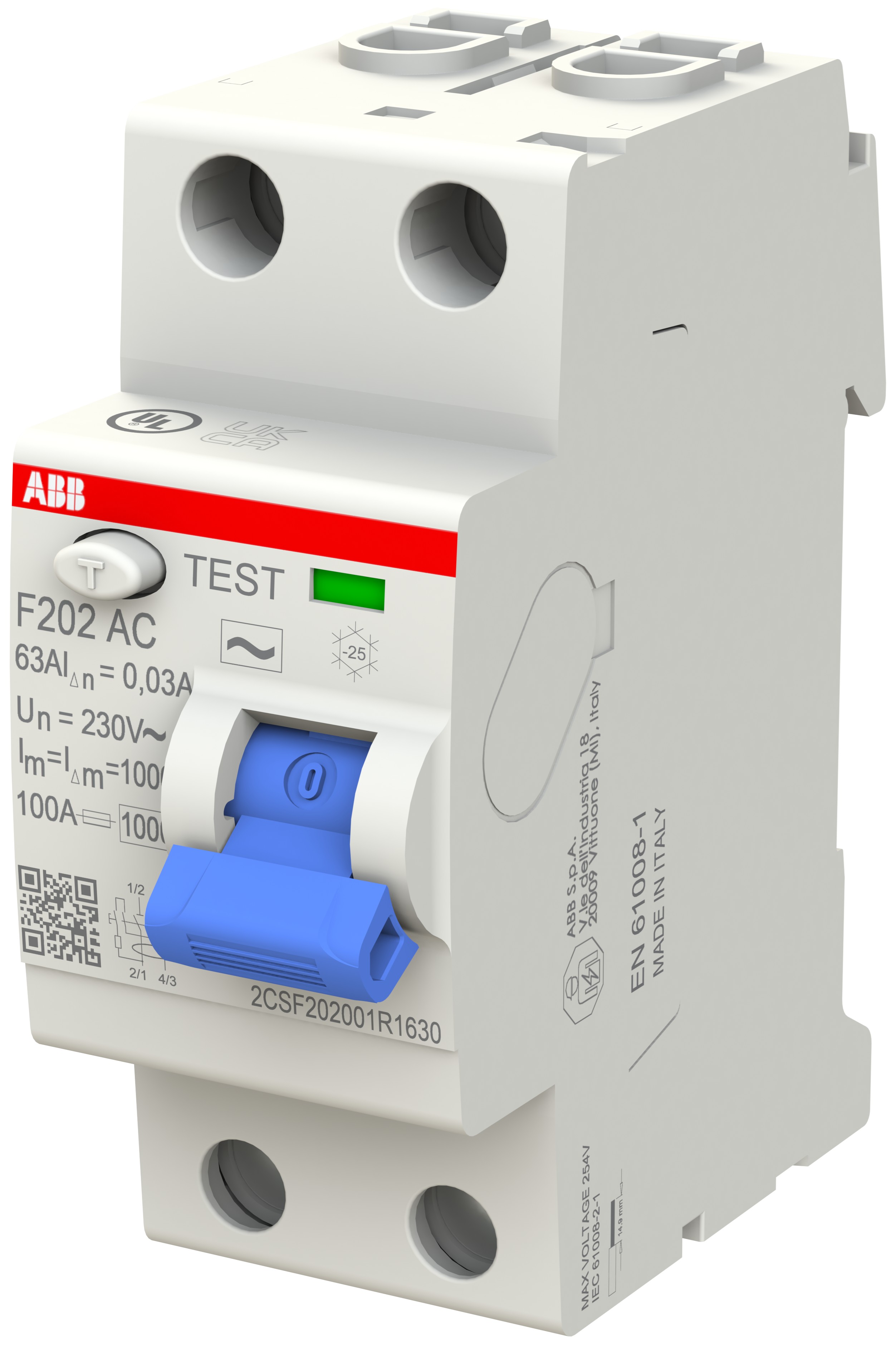Дифференциальное реле ABB F202 AC-63/0.03 (2CSF202001R1630) цена 3942 грн - фотография 2