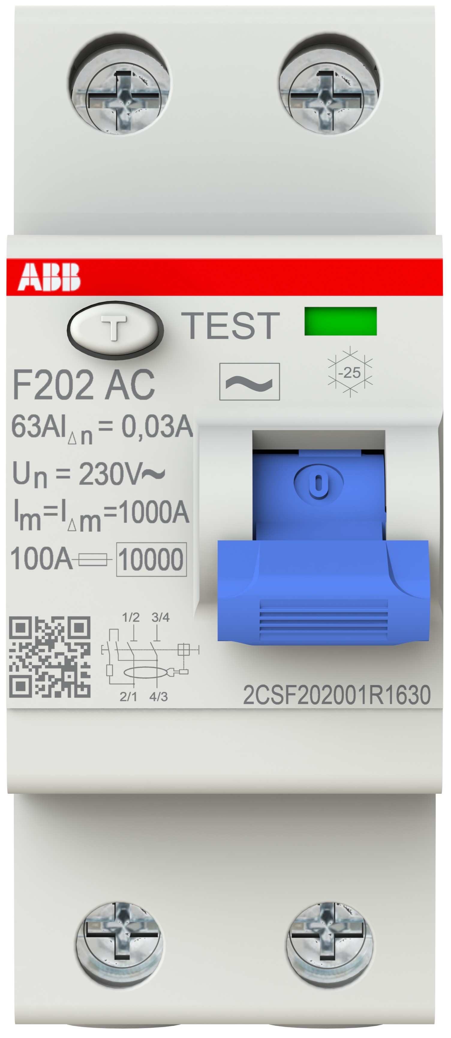 Дифференциальное реле ABB F202 AC-63/0.03 (2CSF202001R1630)