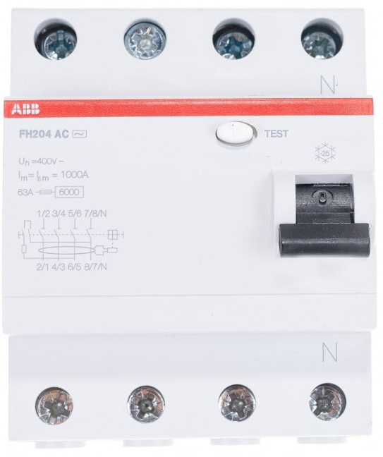 Дифференциальное реле ABB FH204 AC-63/0.03 (2CSF204002R1630)
