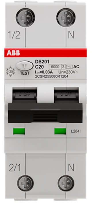 Дифференциальный автоматический выключатель ABB DS201 C20 AC30 (2CSR255080R1204) цена 3465 грн - фотография 2