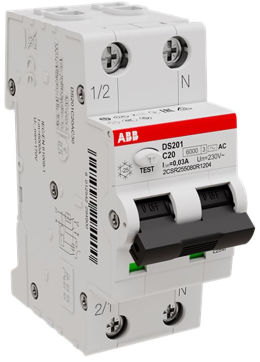 Дифференциальный автоматический выключатель ABB DS201 C20 AC30 (2CSR255080R1204)
