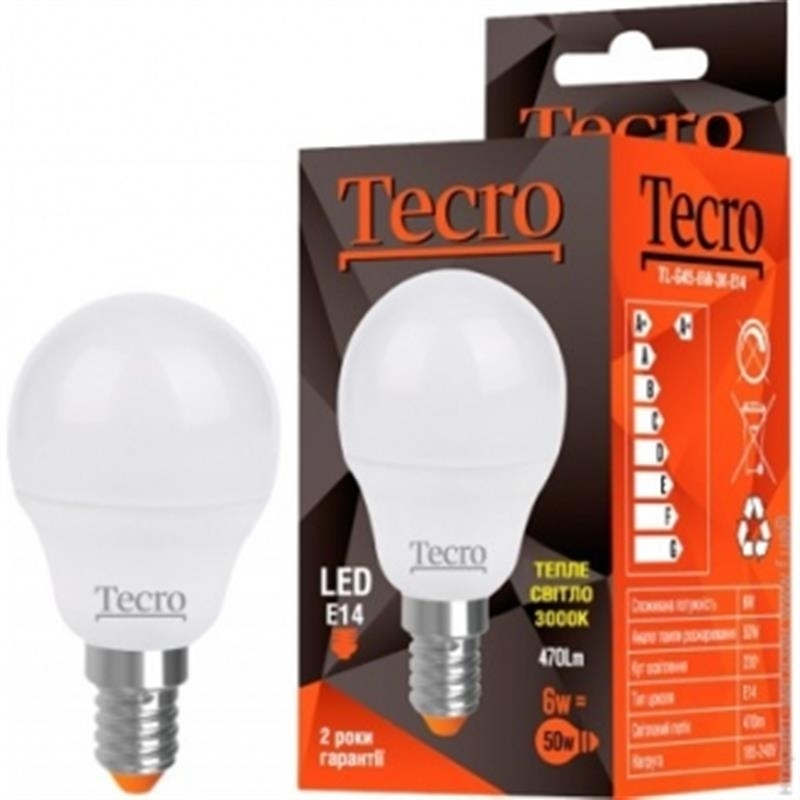 Tecro 6W E14 3000K (TL-G45-6W-3K-E14)