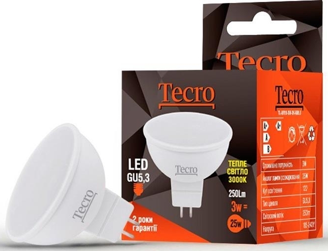 Tecro 3W GU5.3 3000K (TL-MR16-3W-3K-GU5.3)