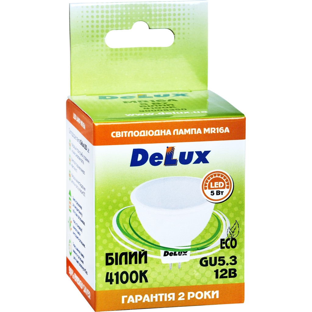 Лампа Delux GU5.3 MR16 5Вт 4100K 12В (90021254) цена 54 грн - фотография 2