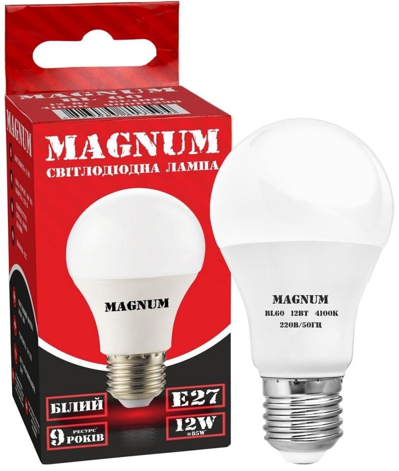 Лампа Magnum BL 60 12W 4100K E27 (90020657) цена 44 грн - фотография 2