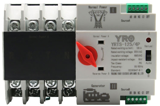 Автоматичне введення резерву YRO YRQ2PC-125, 4P, 125A (YRQ2PC-125-4P)