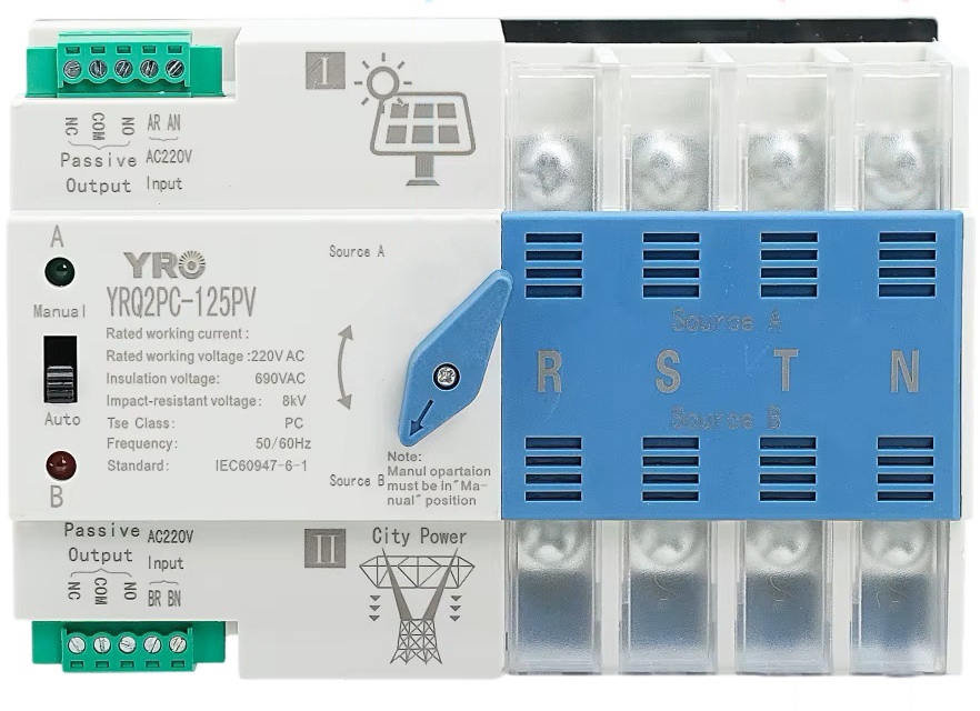 YRO YRQ2PC-125PV, 4P, 125A (YRQ2PC-125PV-4P)