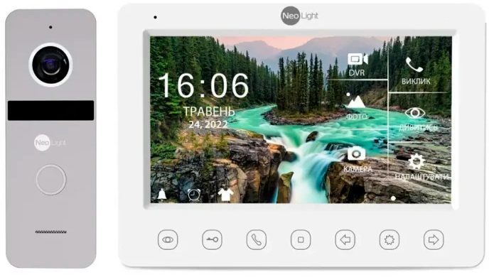 Комплект відеодомофону NeoLight NeoKIT FHD Pro Silver
