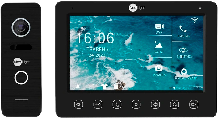 Комплект відеодомофону NeoLight NeoKIT HD WF B/Black